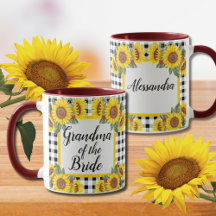 Oma van Bride Gepersonaliseerd Gingham Sunflower