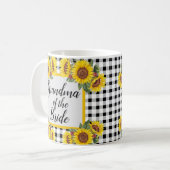 Oma van Bride Gepersonaliseerd Gingham Sunflower Koffiemok (Voorkant links)