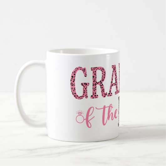 Oma van Bride Gift Pink Black Leopard Print Koffiemok (Links)