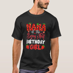 Oma van de bes eerste verjaardag van meisje aardbe t-shirt