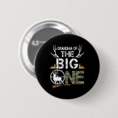 Oma van de Big One verjaardagsjongen Deer Hunter C Ronde Button 5,7 Cm (Voorkant /achterkant)