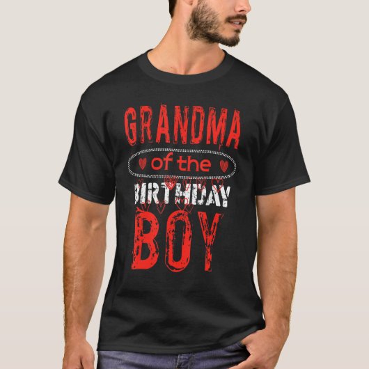 Oma van de Birthday Boy Cute Bday Family Party T-shirt (Voorkant)