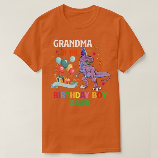 Oma van de Birthday Boy Dinosaur Raptor Funny T-shirt (Design voorkant)
