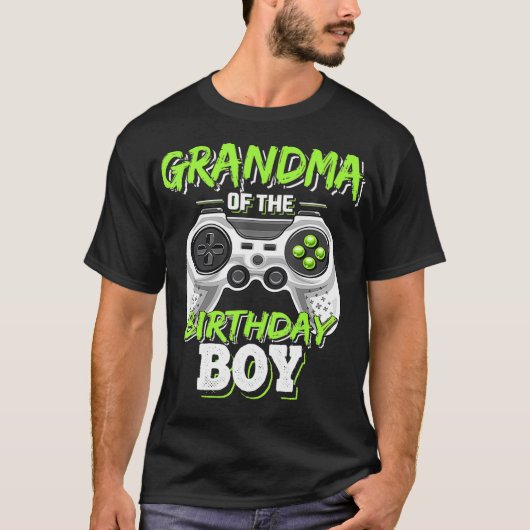 Oma van de Birthday Boy Matching Video Game Bi T-shirt (Voorkant)