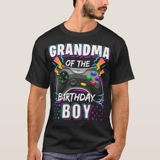 Oma van de Birthday Boy Matching Video Game Bi T-shirt (Voorkant)