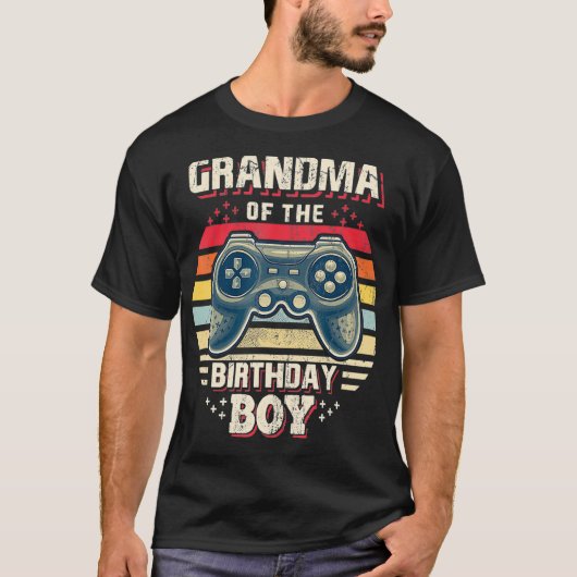 Oma van de Birthday Boy Matching Video Game Bi T-shirt (Voorkant)