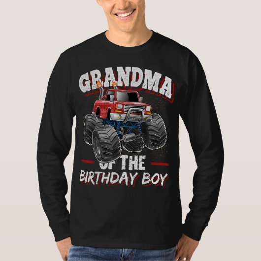 Oma van de Birthday Boy Monster Truck Birthday T-shirt (Voorkant)