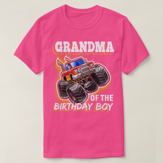 Oma van de Birthday Boy Monster Truck Birthday T-shirt (Design voorkant)