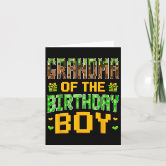 Oma van de Birthday Boy Video Gamer Birthday P Kaart (Voorkant)