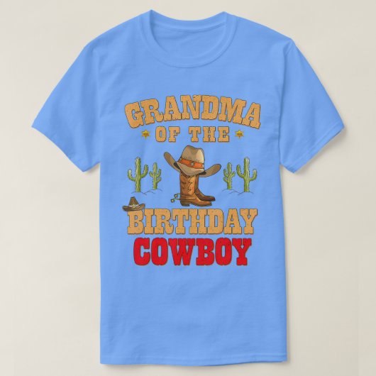 Oma van de Birthday Cowboy Thmed Birthday Boy T-shirt (Design voorkant)