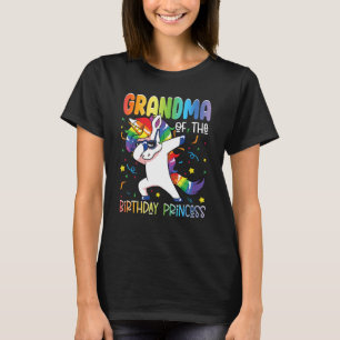 Oma van de Birthday Princess Girl Dabbing Uni T-shirt