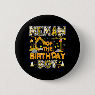 Oma van de bouwvakker die jarig is ronde button 5,7 cm