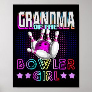Oma van de Bowler Girl Matching Familie Bowling Poster