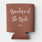 Oma van de bruid bruine bruiloft   blikjeskoeler (Achterkant)