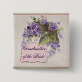 Oma van de bruid knop vierkante button 5,1 cm (Voorkant)