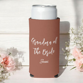 Oma van de Bruid Terracotta Bruiloft Seltzer Blikjeskoeler