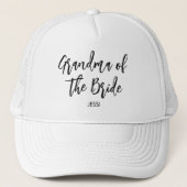 Oma van de bruid zwart wit bruiloft trucker pet (Voorkant)