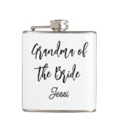 Oma van de bruid Zwart Witte Bruiloft Heupfles (Voorkant)