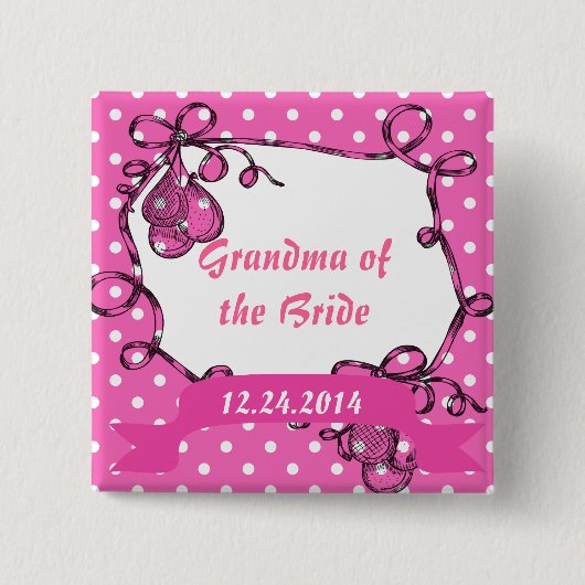 oma van de bruidbruiloft vierkante button 5,1 cm (Voorkant)