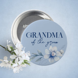 Oma van de bruidegom blauwe bruidsdouche knoop ronde button 5,7 cm