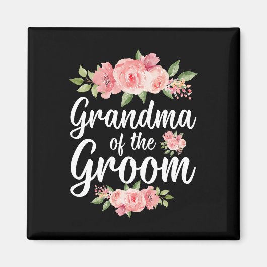 Oma van de bruidegom Oma Bloemen Groom's Grand Magneet (Voorkant)