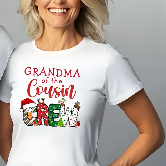 Oma van de Cousin Crew Kerst Doodle T-shirt