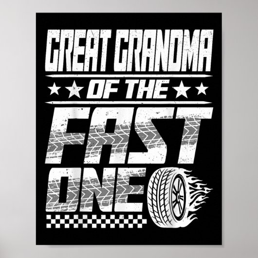 Oma van de Fast One First Birthday Race Poster (Voorkant)