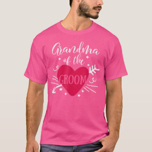 Oma van de Groom Arrow Heart Wedding and Bache T-shirt
