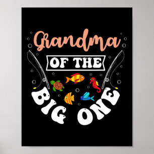 Oma van de grote Vist verjaardagsfeestje Bday Poster