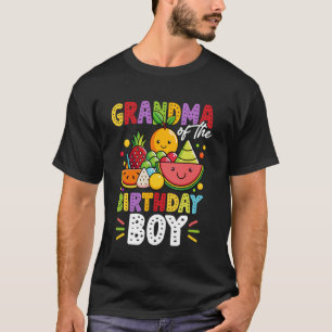 Oma van de jarige jongen Familie Grappig Fruit Bir T-shirt
