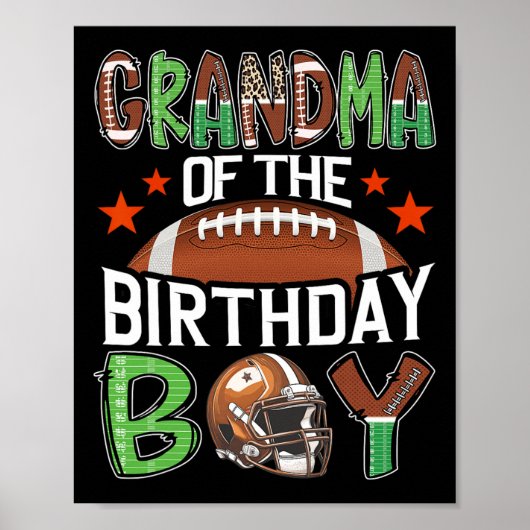 Oma van de jarige jongen game day voetbal poster (Voorkant)