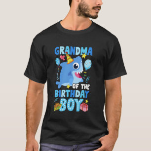 Oma van de jarige jongen Haai Oceaan Thema Fami T-shirt