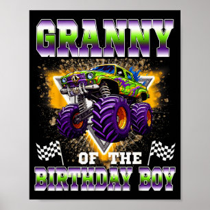 Oma van de Jarige Monstertruck Verjaardag Poster