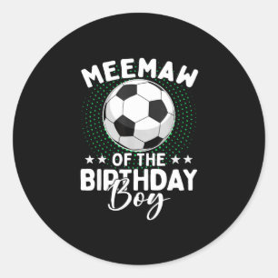 Oma van de jarige voetbaljongen Verjaardag Ronde Sticker