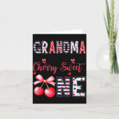 Oma van de kers zoete kokette 1e verjaardag kaart (Voorkant)