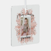 Oma van de kerstfoto van de kleinkind metalen ornament (Voorkant Rechts)