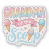 Oma van de schep ijs gender reveal sticker (Voorkant)
