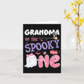 Oma van de Spooky One 1st Birthday Halloween P Kaart (Gele Bloem)