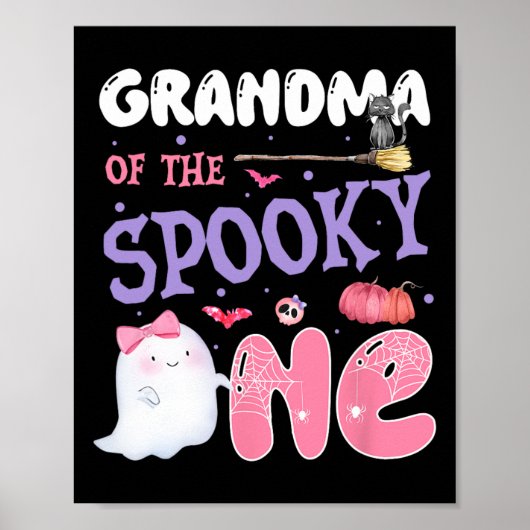 Oma van de Spooky One 1st Birthday Halloween P Poster (Voorkant)