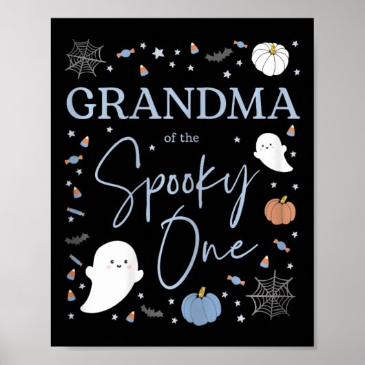 Oma van de Spooky One First Birthday Boy 1st H Poster (Voorkant)
