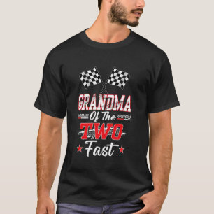 Oma van de twee snelle 2e verjaardag raceauto Fa T-shirt