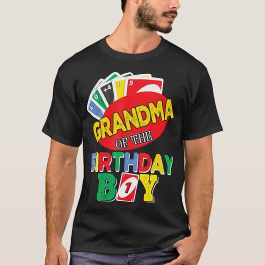 Oma van de Uno Verjaardag Jongen, Verjaardag Jonge T-shirt (Voorkant)
