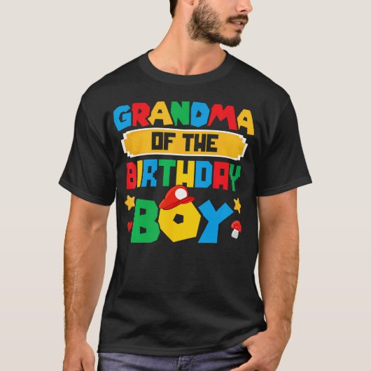 Oma van de verjaardag Boy Game Gaming Family Mat T-shirt (Voorkant)