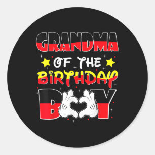 Oma van de verjaardag Boy Shirt Matching Grandso Ronde Sticker