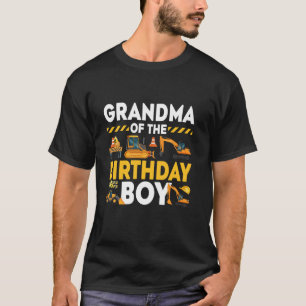 Oma van de verjaardag jongen bouw matching t-shirt
