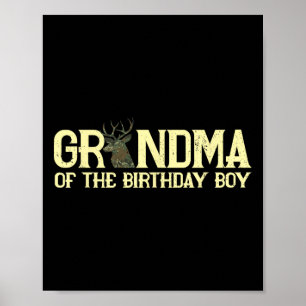 Oma van de verjaardag jongen herten jager camoufla poster