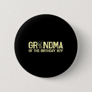 Oma van de verjaardag jongen herten jager camoufla ronde button 5,7 cm