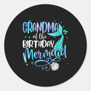 Oma van de verjaardag Meermin Familie Matching Pa Ronde Sticker
