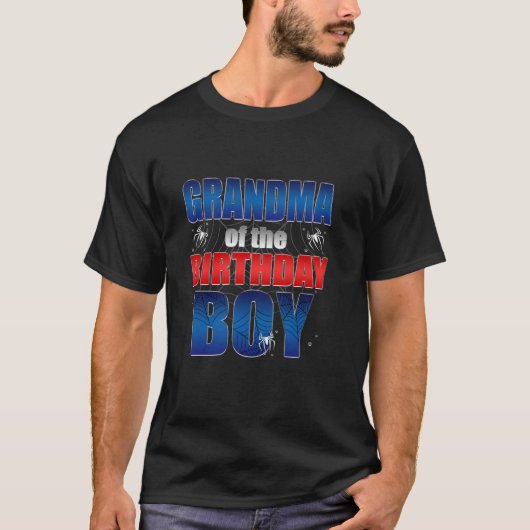 Oma van de verjaardag Spider Web Boy Kinder Matchi T-shirt (Voorkant)