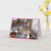 Oma van de Verjaardag van de foto de Gelukkige - Kaart (Gele Bloem)